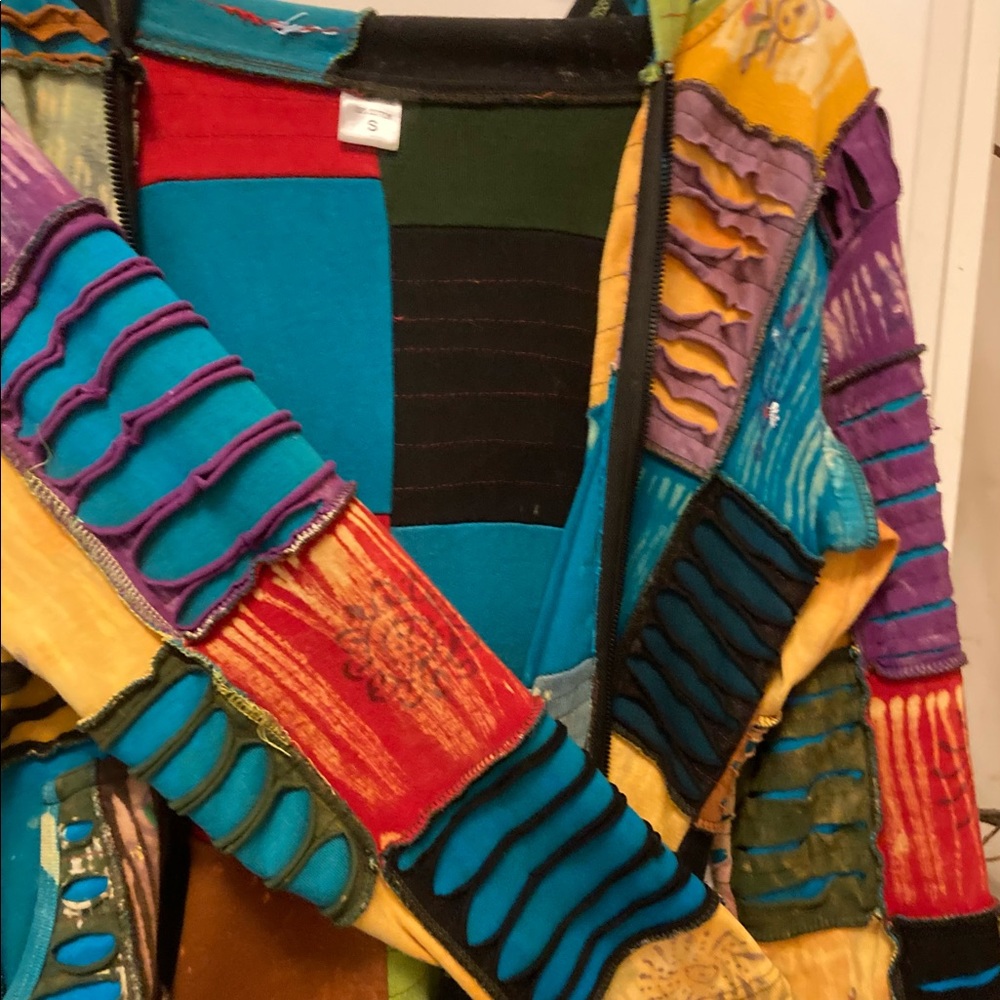 Patchwork Multicolor Zip Up Hoodie From South Ame… - image 4